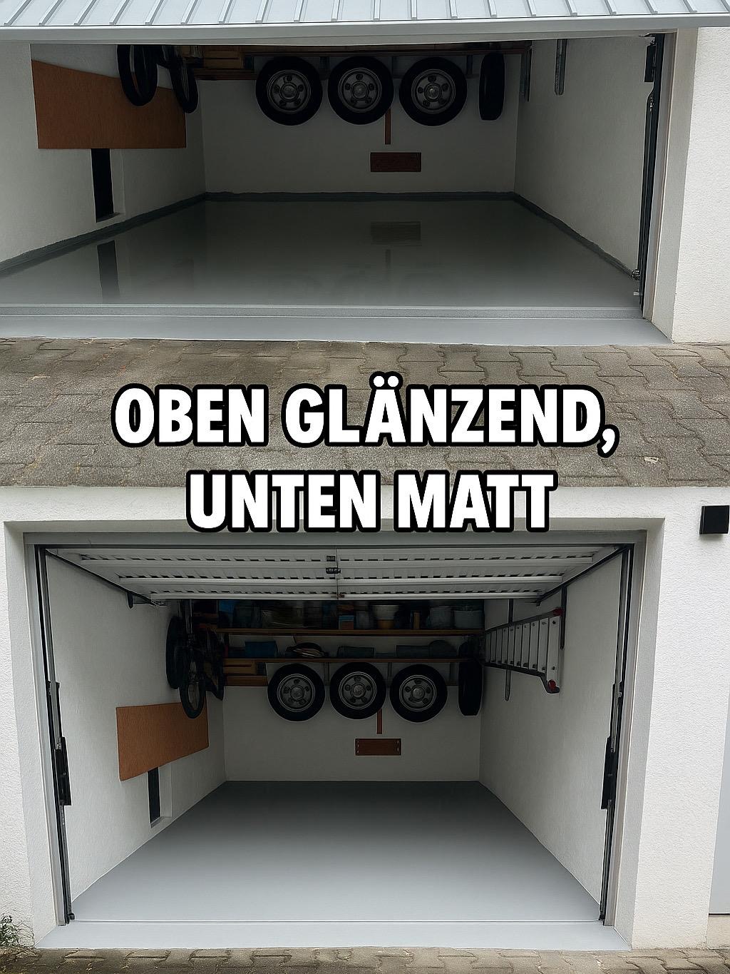 Epoxidharzboden oben glänzend, unten matt