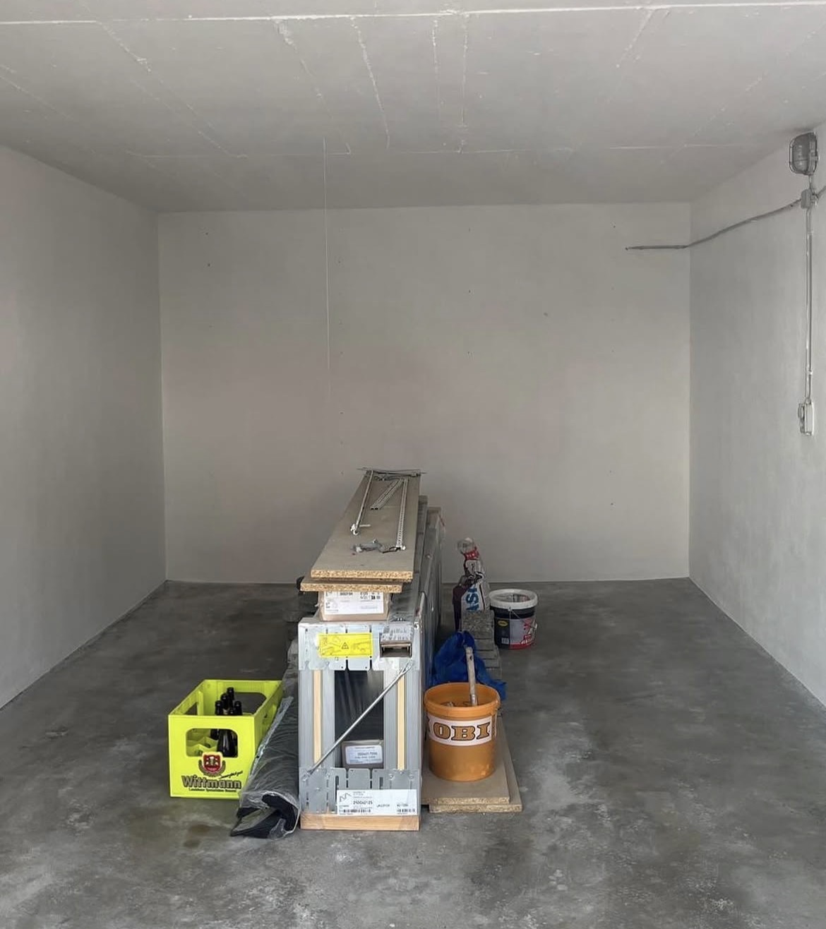 Garage nachher – geräumt und vorbereitet
